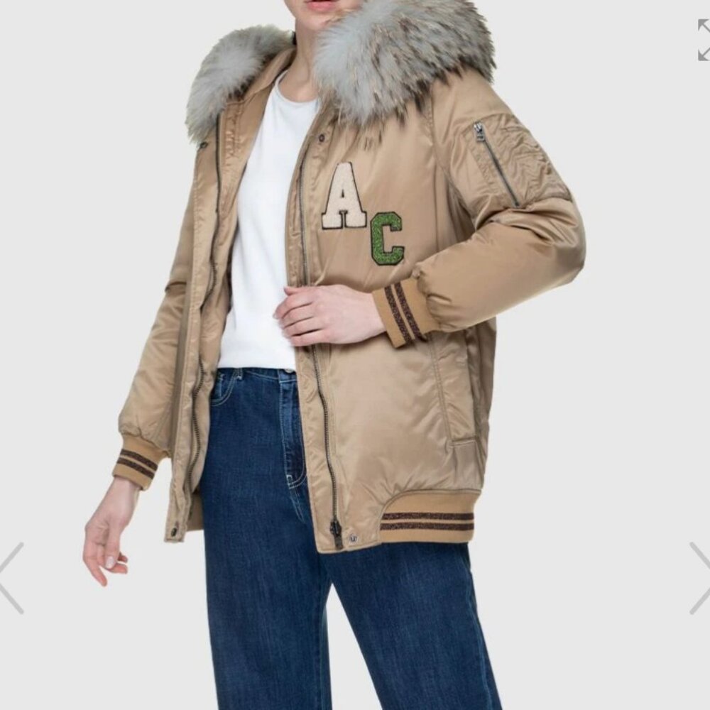 Alessandra Chamonix Gold Puffer Varsity Coat